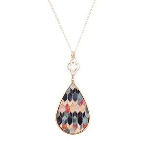 Geometric Teardrop Pendant Necklace